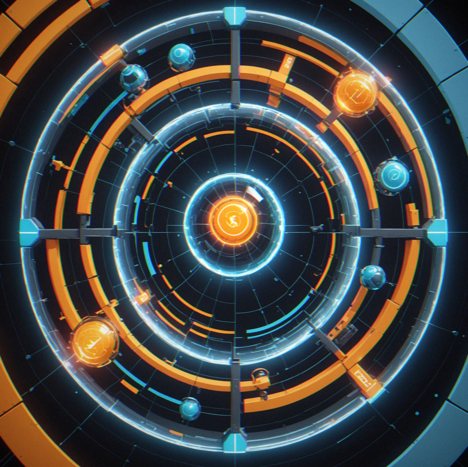 The sphere mid-flight following a curved arc trajectory while passing through a translucent friction zone that visibly bends the path downward
